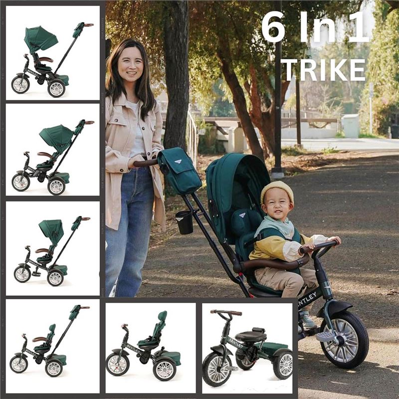 Bentley Kids 6-IN-1 Tricycle, Officially Licensed & Designed - 3