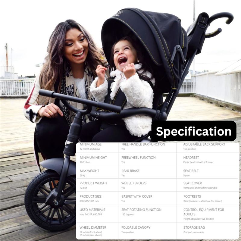 Bentley Kids 6-IN-1 Tricycle, Officially Licensed & Designed - 4