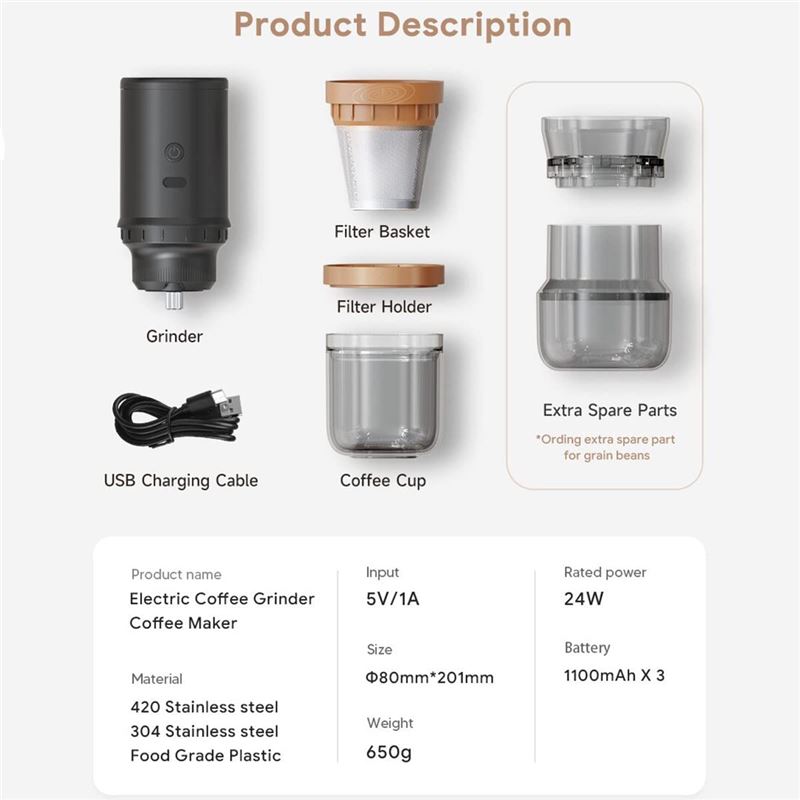 آسیاب قهوه شارژی و قهوه ساز iCafilas - 5