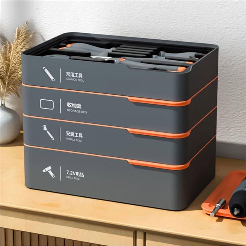 جعبه ابزار کامل همه کاره deli مدل چهار طبقه ADEF - 7