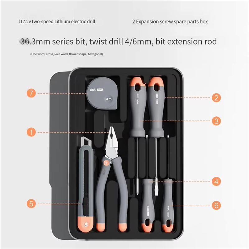 جعبه ابزار کامل همه کاره deli مدل چهار طبقه ADEF - 4