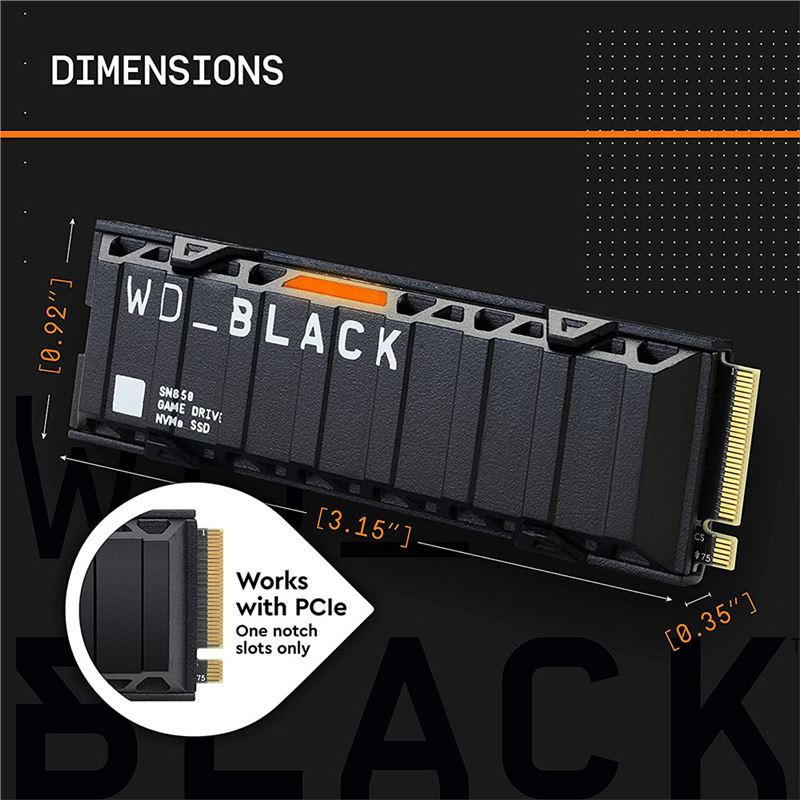 حافظه SSD اینترنال WD_BLACK SN850 یک ترابایت دارای Heatsink - 2