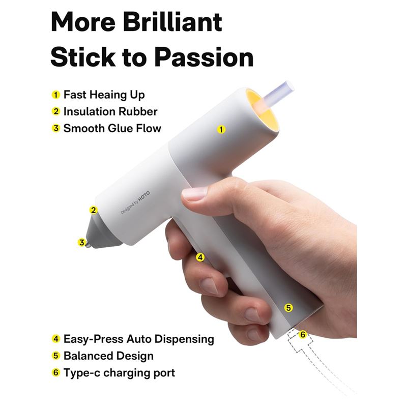 دستگاه چسب حرارتی تفنگی شارژی HOTO مدل QWRJQ002 - 2