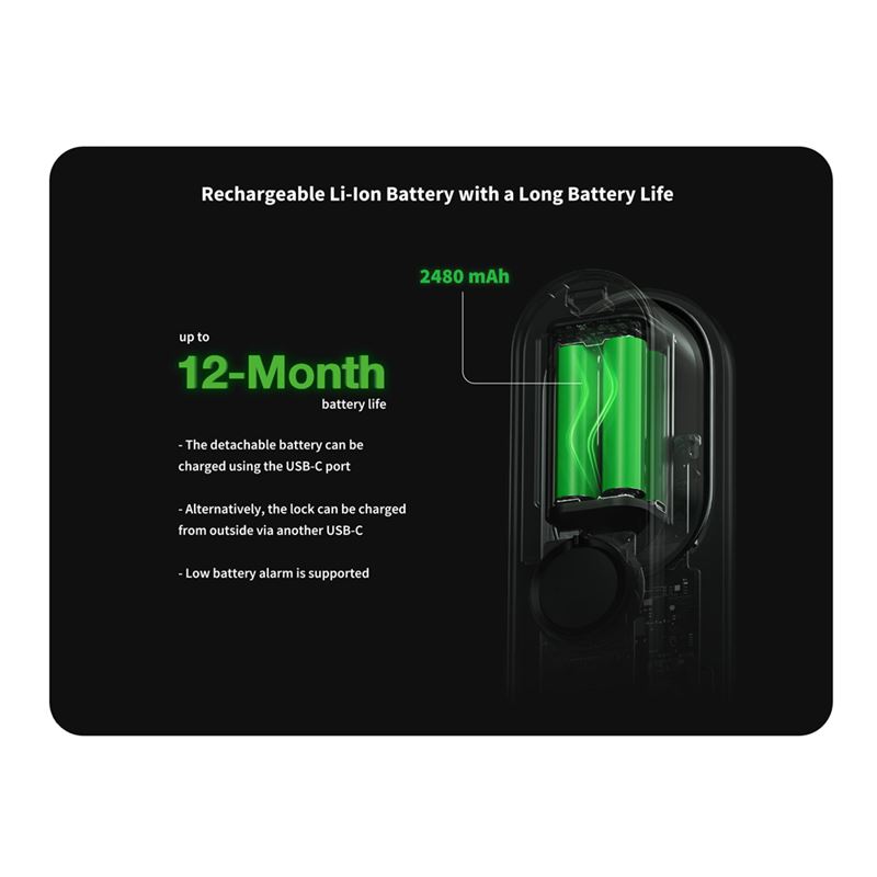 دستگیره دیجیتال پول پوش با قفل هوشمند Aqara D100 Zigbee - 5