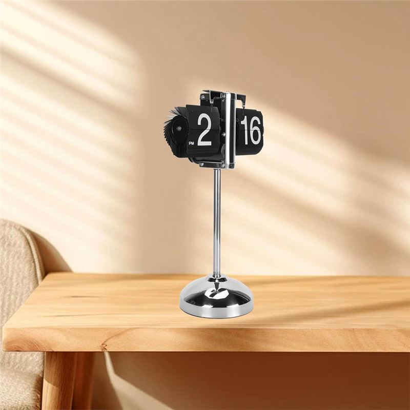 ساعت ورقه ای پایه بلند Flip Clock مشکی - 6