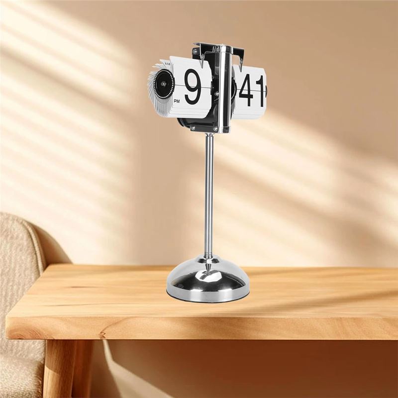 ساعت ورقه ای پایه بلند Flip Clock سفید - 2
