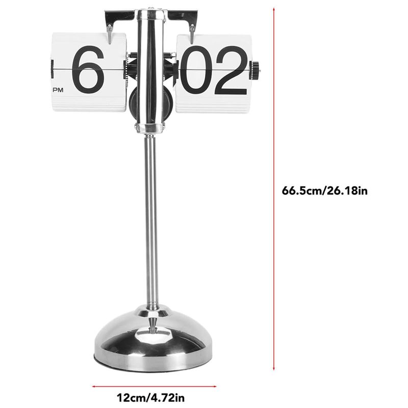 ساعت ورقه ای پایه بلند Flip Clock سفید - 5