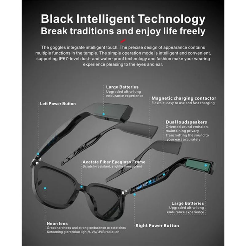 عینک هوشمند Ai Eyewear TWS Music Earphone - 2