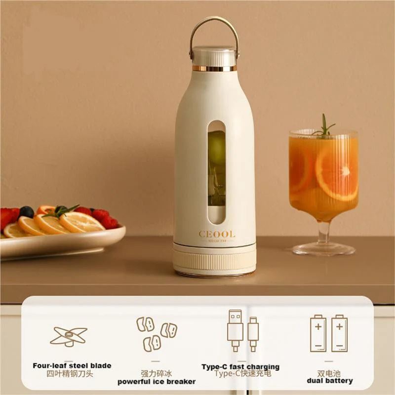مخلوط کن و شیکر شارژی CEOOL 400ml مدل GC-Z05 - 3