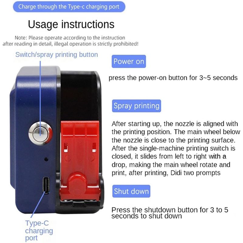 مینی جت پرینتر دستی Mini Inkjet Printer CP12 - 4