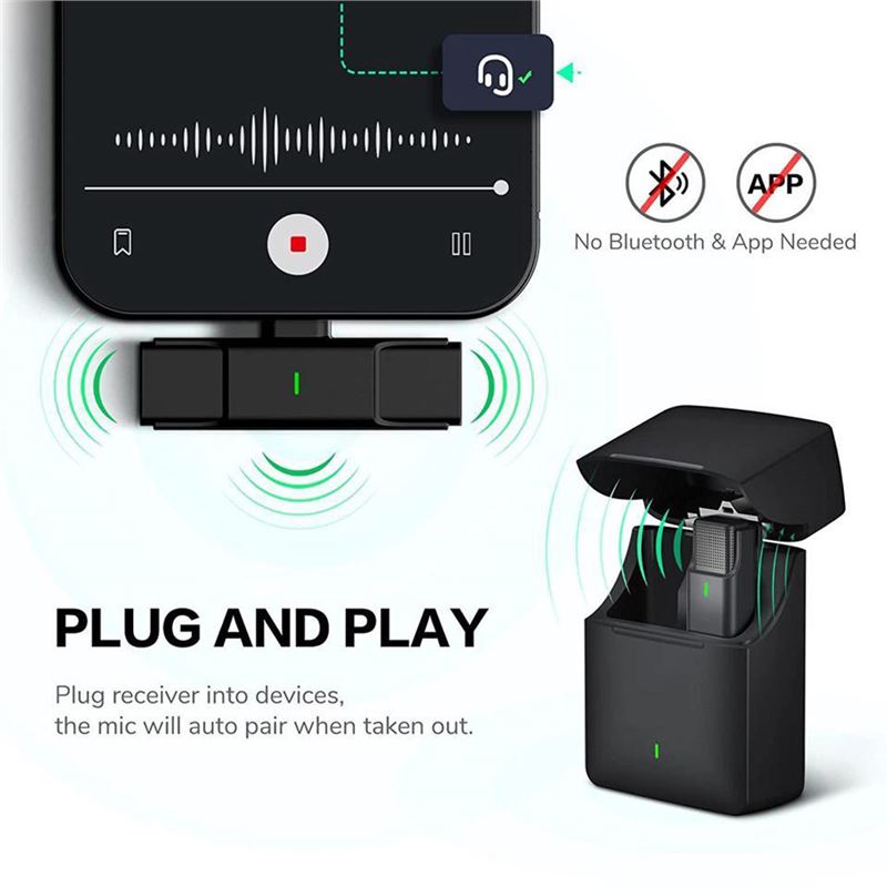 میکروفون یقه‌ای بی سیم تایپ سی Type-C - 4
