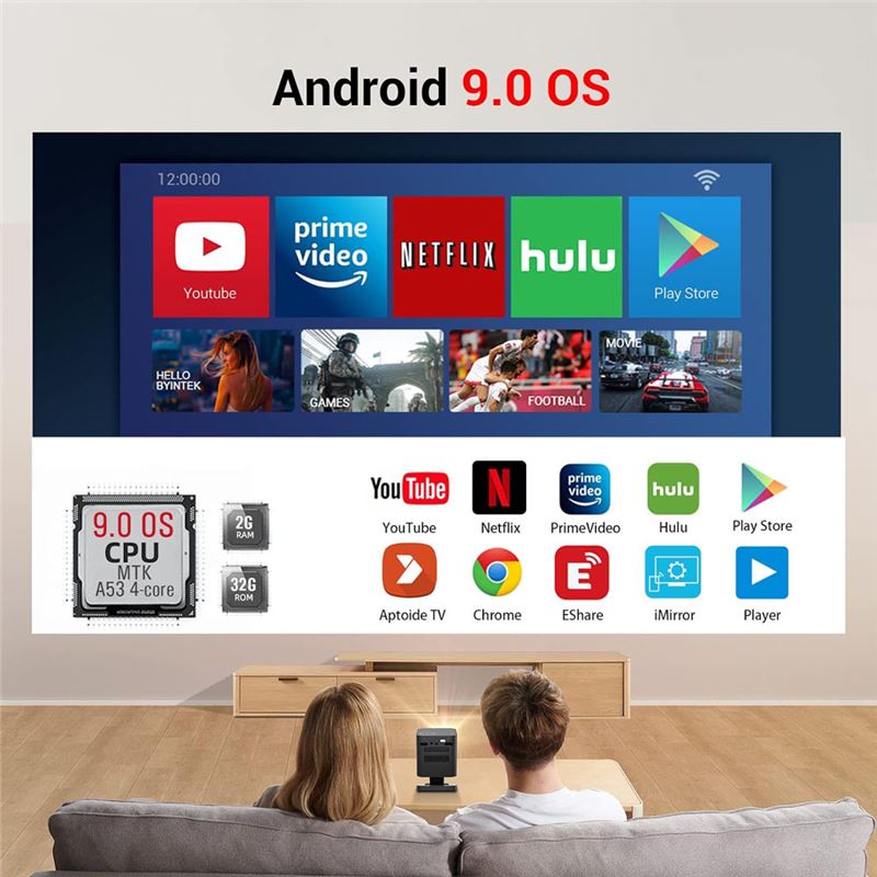 پروژکتور هوشمند قابل حمل Byintek مدل P19 - 4