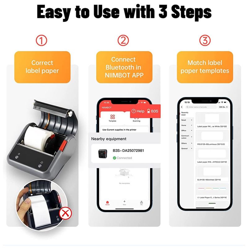 پرینتر لیبل زن حرارتی NIIMBOT مدل B3S سایز 3 اینچ - 6