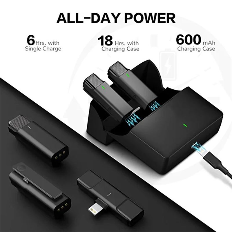 میکروفون یقه‌ای بی سیم مخصوص آیفون (دو میکروفونه) - 2