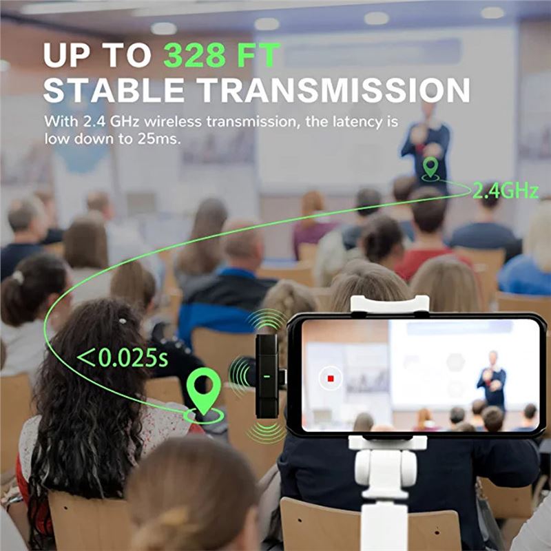 میکروفون یقه‌ای بی سیم مخصوص آیفون (دو میکروفونه) - 4