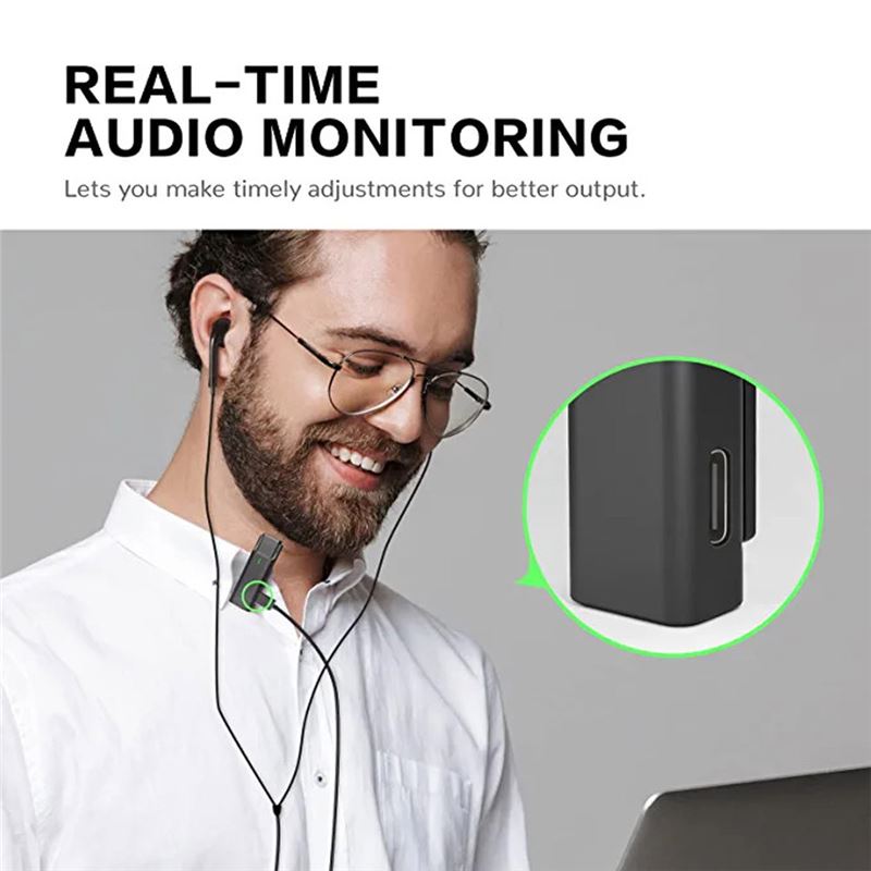 میکروفون یقه‌ای بی سیم مخصوص آیفون (دو میکروفونه) - 5